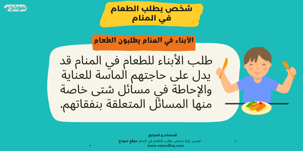 الأبناء في المنام يطلبون الطعام