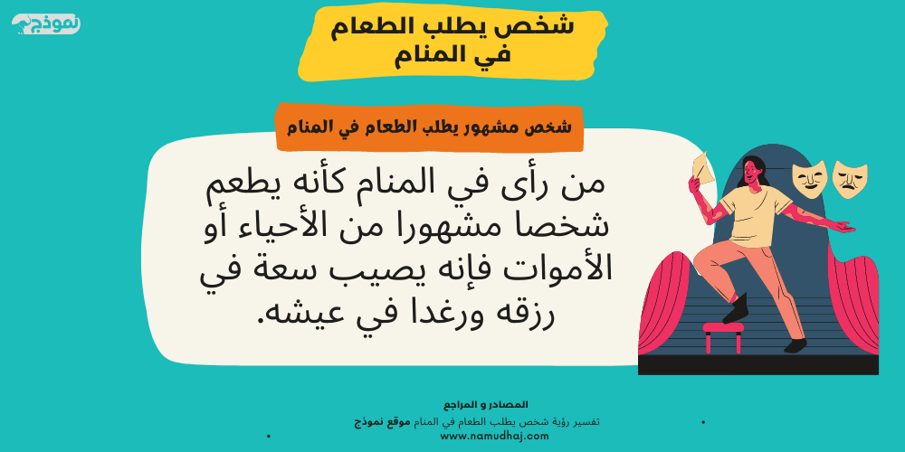 شخص مشهور يطلب الطعام في المنام